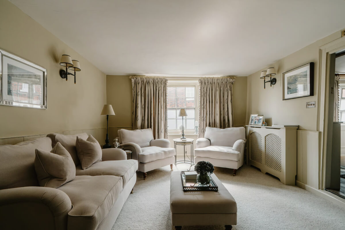 Serene Colors and Historic Elements in an Elizabethan Home in Wiltshire 5 serene living room
