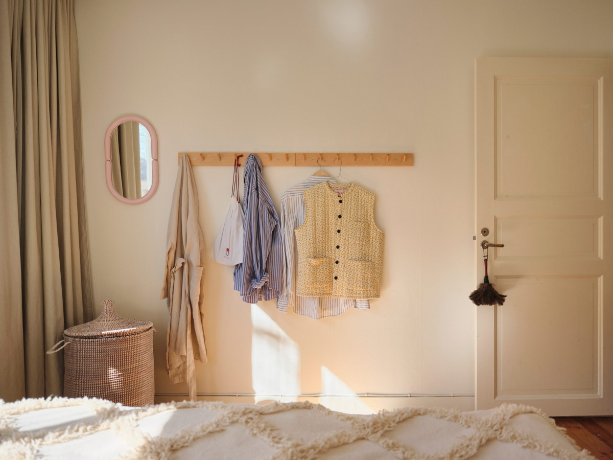 A Light-Filled Functionalist Apartment in Stockholm 14 simple wall hooks bedroom