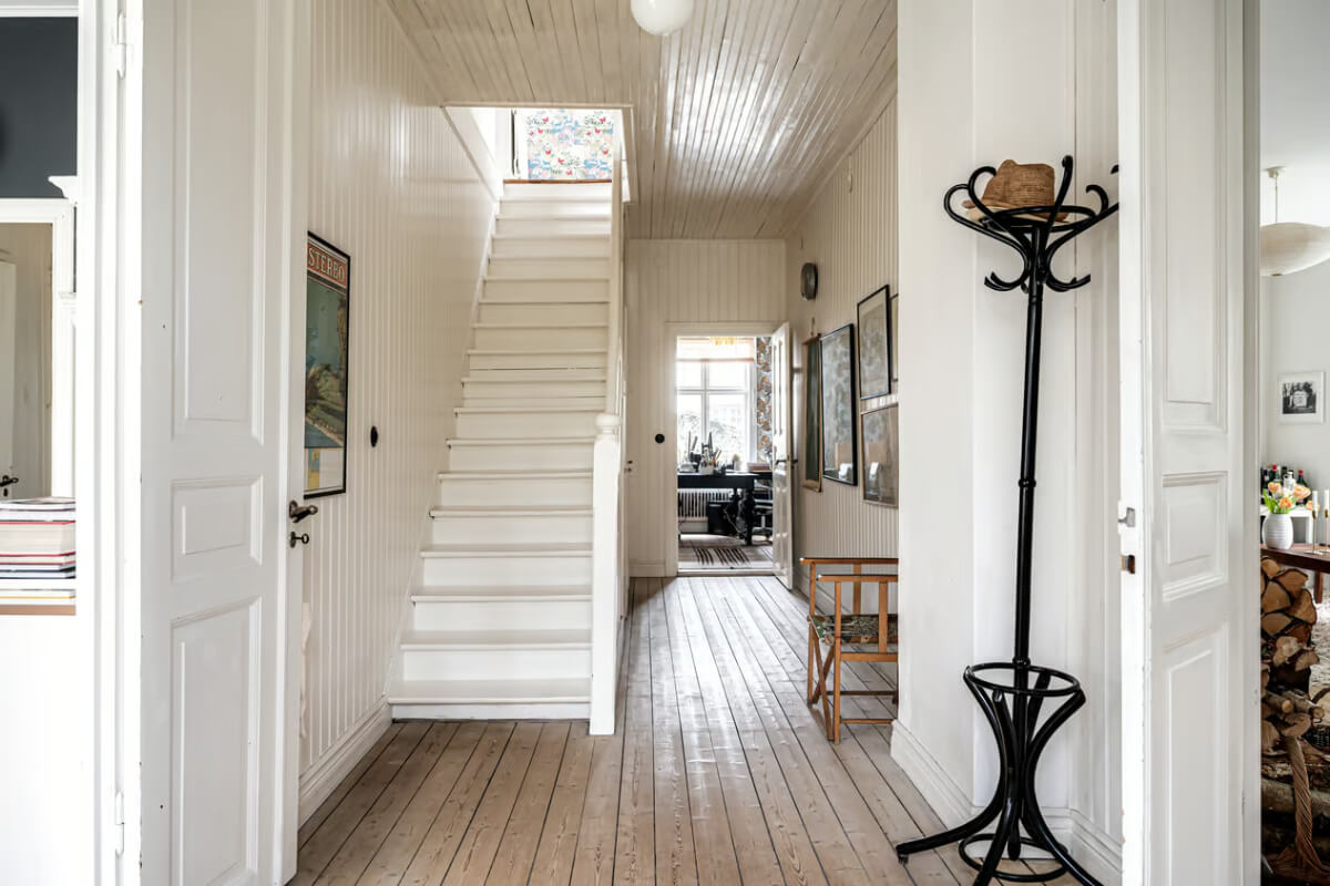 A Beautiful Former Summer House in Southern Sweden 17 spacious hall wooden floorboards