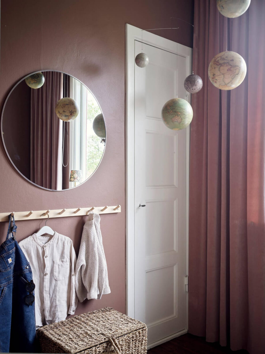 A Harmonious Color Palette in a Swedish Duplex Apartment 18 built in wardrobe round mirror