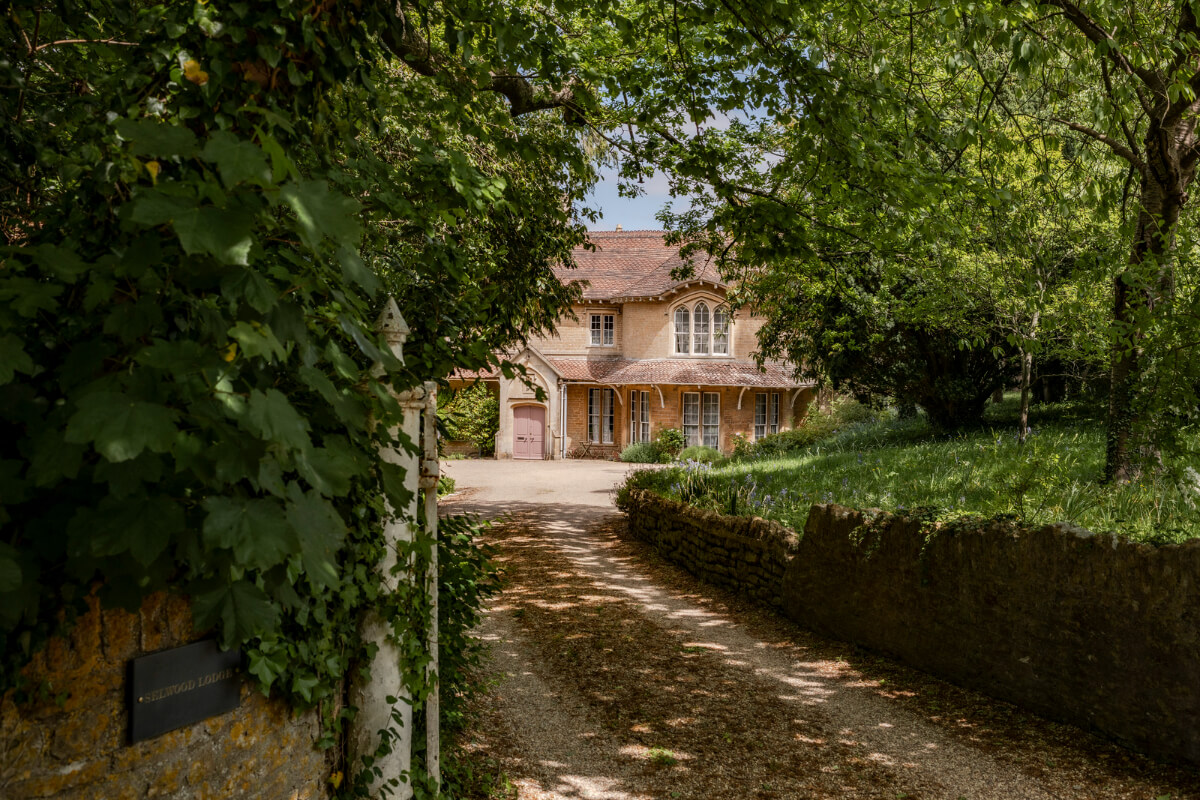 Pearl Lowe and Danny Goffey’s Eclectic Gothic Somerset Home Is For Sale 29 driveway selwood lodge pearl lowe Pearl Lowe and Danny Goffey’s Eclectic Gothic Somerset Home Is For Sale