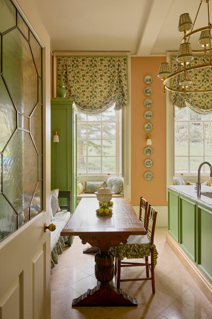 Best of 2025: Kitchens 29 green and peach kitchen