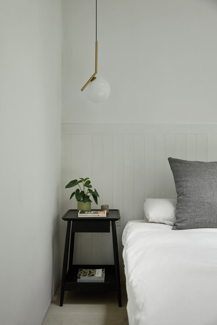 A Black and White Primrose Hill Mews House with a Roof Terrace 11 bedroom wooden paneled feature wall