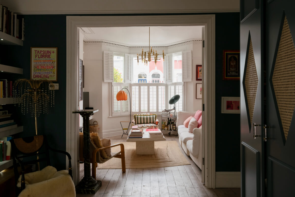 double living room bay window