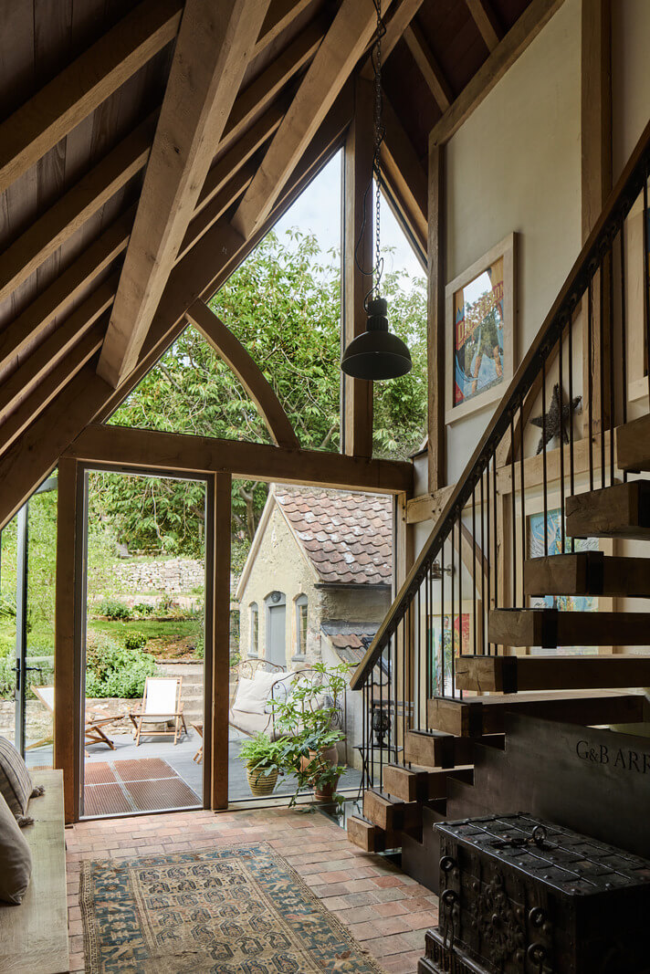 Unique Rooms and Historic Splendor in a Medieval English Country House 16 terracotta floor garden room