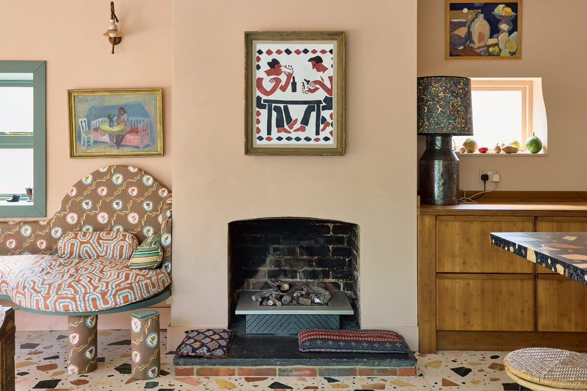 A Colorful Design-Led Georgian House in the Heart of Henley-on-Thames 8 fireplace detail