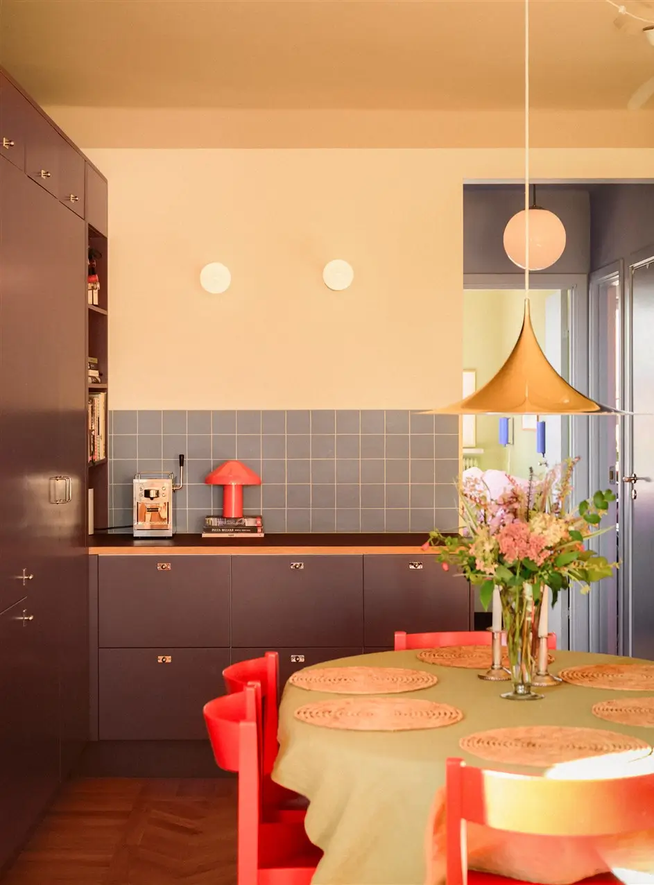 This Retro Color Can Add $2,277 to Your Home's Value (Another Can Cost You $18,000) 7 colorful kitchen plum colored cabinets nordroom