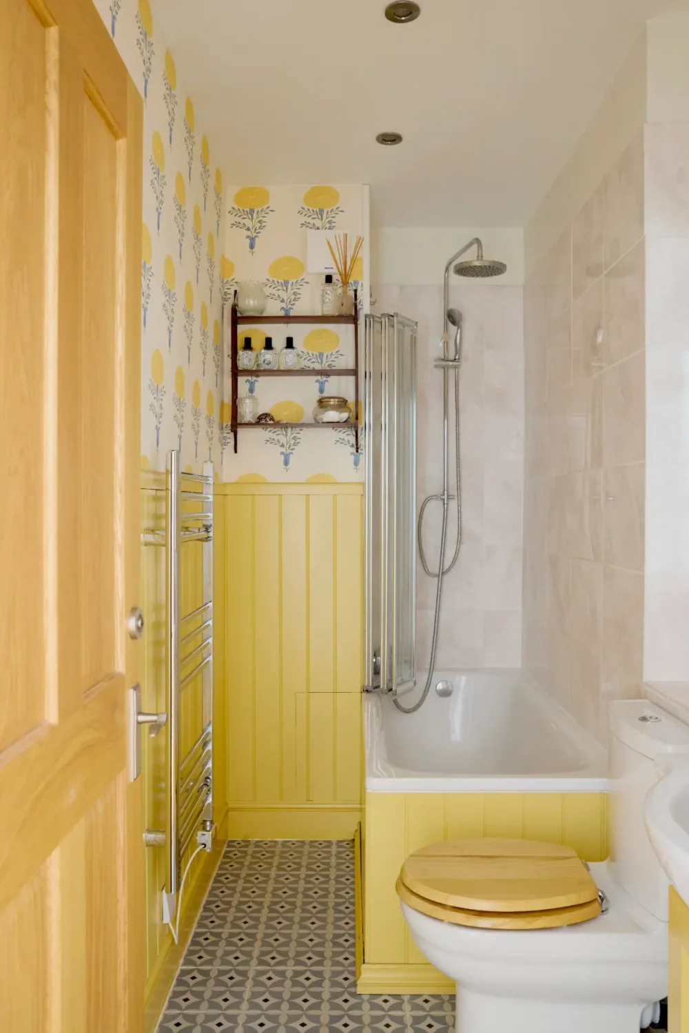 50 Bathroom Wallpaper Ideas Adding Color, Style, and Expression 3 bathroom yellow paneling wallpaper best of 2025 bathrooms nordroom 50 Bathroom Wallpaper Ideas Adding Color, Style, and Expression