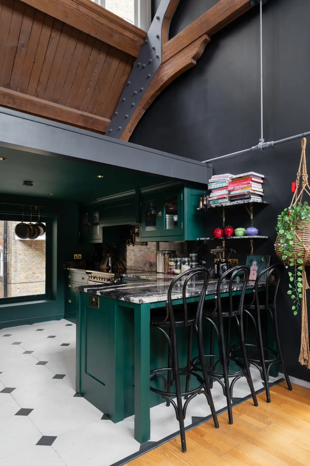 Exposed Brick and Soaring Ceilings in a Unique London Duplex 6 dramatic-london-duplex-exposed-brick-house-of-hackney-wallpapers-nordroom