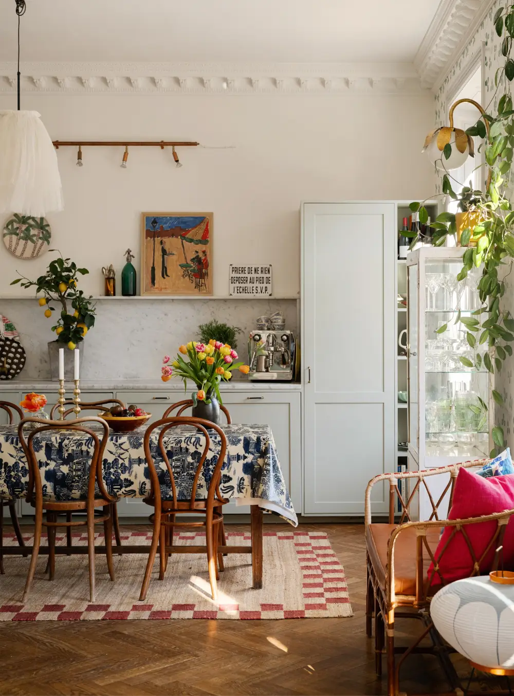Josef Frank Designs in a Spacious Late 19th-Century Apartment 4 botanical-wallpaper-stockholm-apartment-nordroom