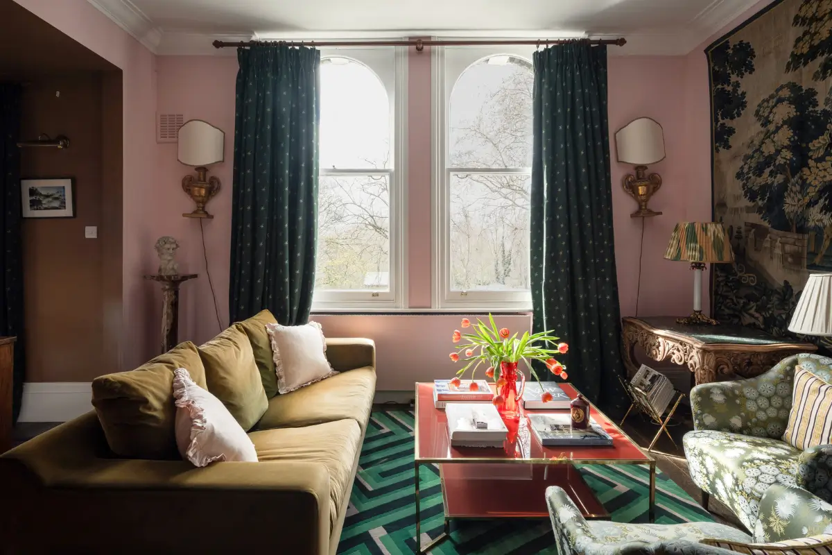 A Pink and Green Color Palette in the Eclectic London Apartment of Two Designers 3 colorful-eclectic-london-apartment-luke-edward-hall-duncan-campbell