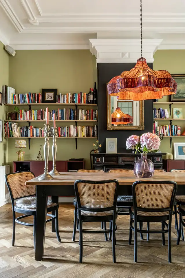 This Retro Color Can Add $2,277 to Your Home's Value (Another Can Cost You $18,000) 5 dining room sage green walls nordroom This Retro Color Can Add $2,277 to Your Home's Value (Another Can Cost You $18,000)