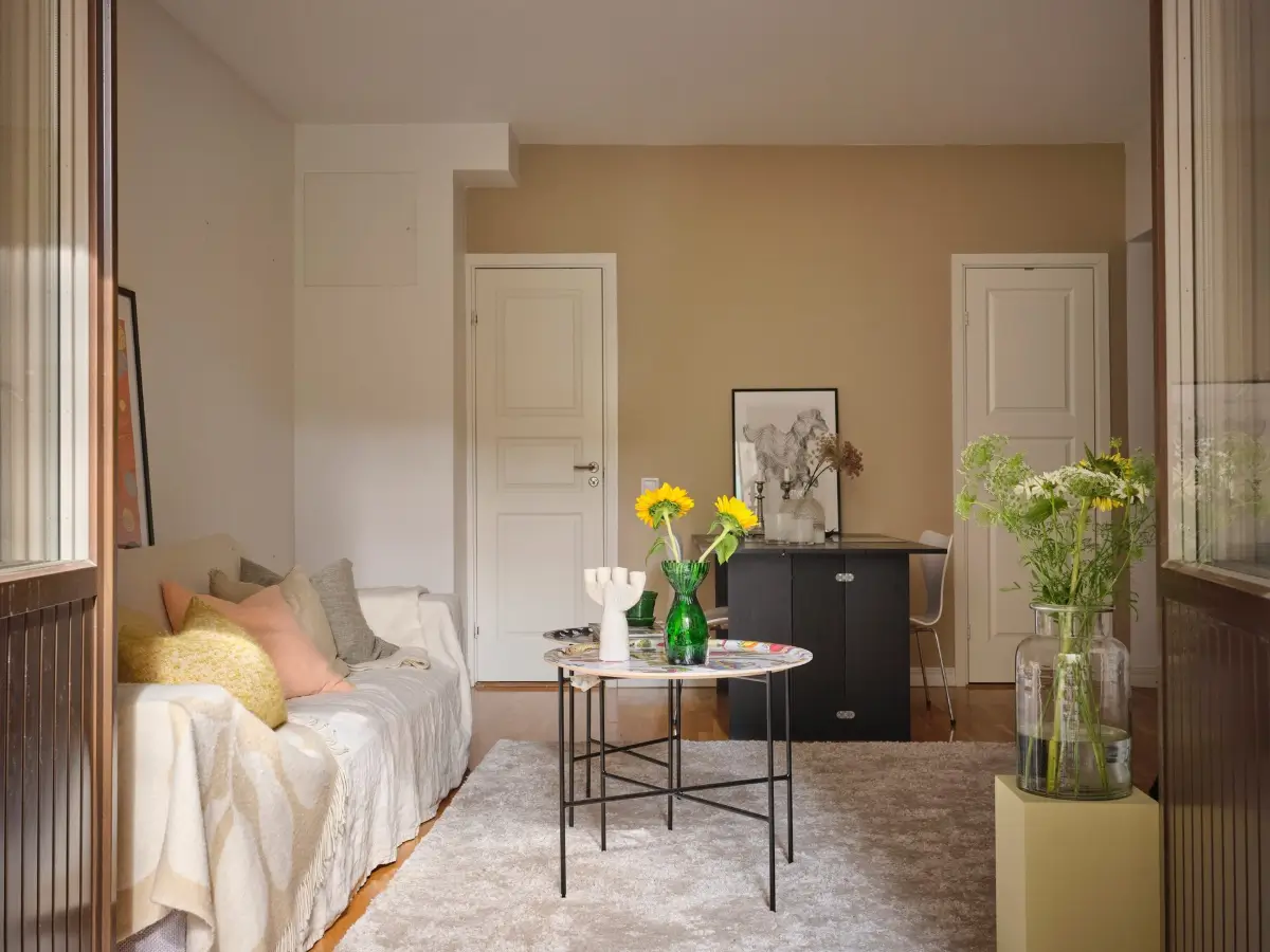 Before & After: Swedish Marble and Muted Tones in a Small Courtyard Apartment 41 before after small stockholm apartment6 Before & After: Swedish Marble and Muted Tones in a Small Courtyard Apartment