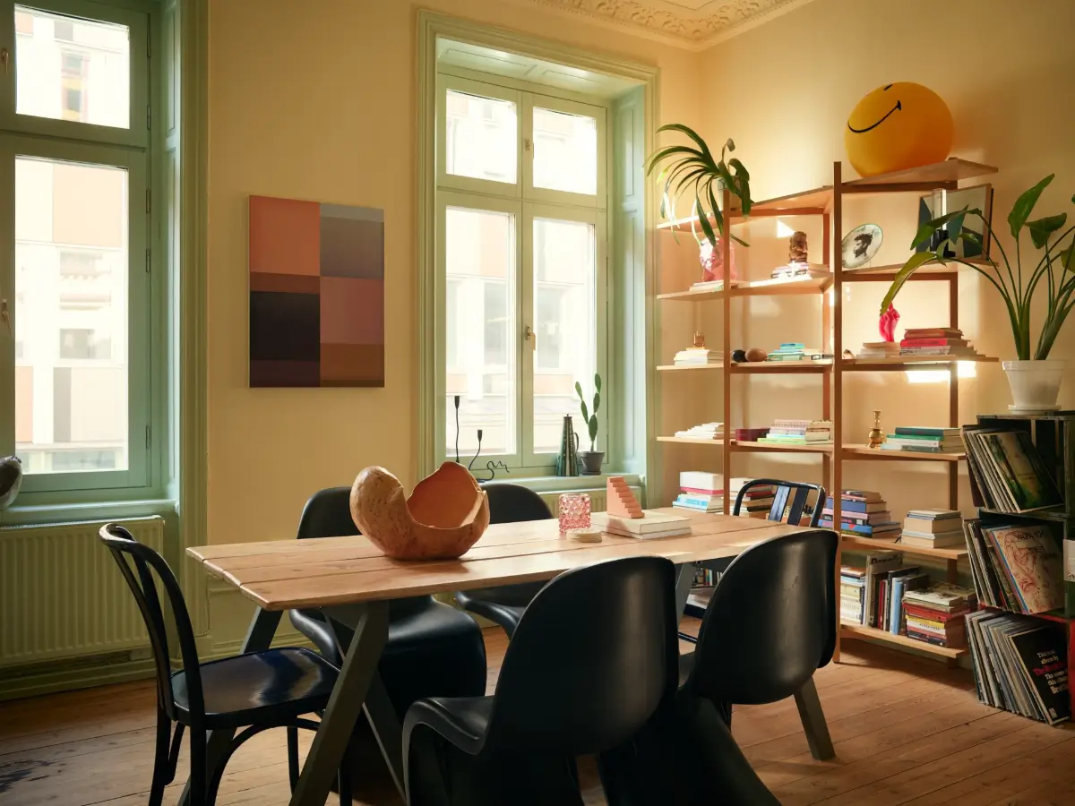 Before & After: A Colorful, Modern Update for a Late 19th-Century Apartment 16 pink-kitchen-painted-green-joinery-late-19th-century-stockholm-apartment-nordroom