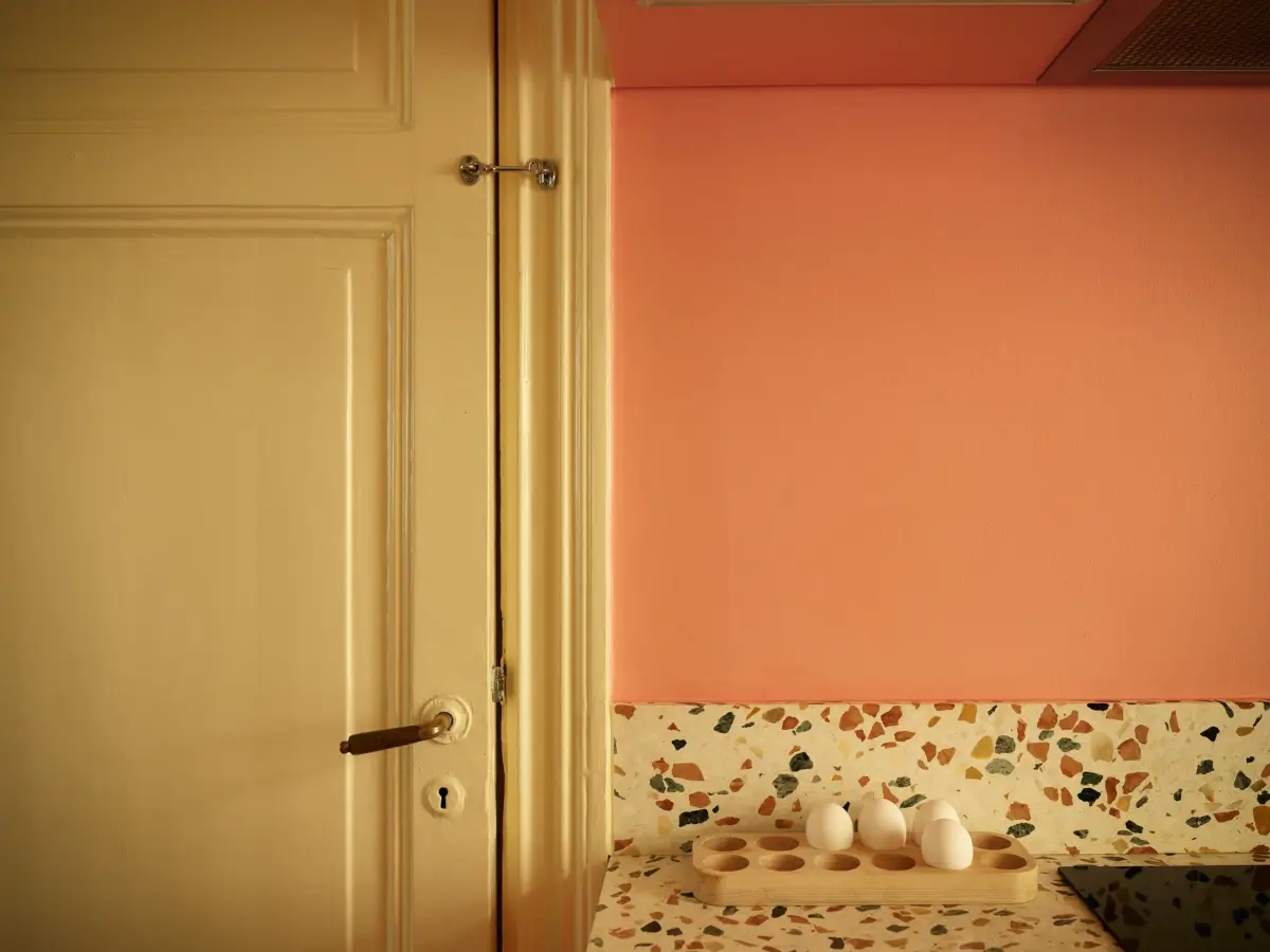 Before & After: A Colorful, Modern Update for a Late 19th-Century Apartment 34 pink-kitchen-painted-green-joinery-late-19th-century-stockholm-apartment-nordroom