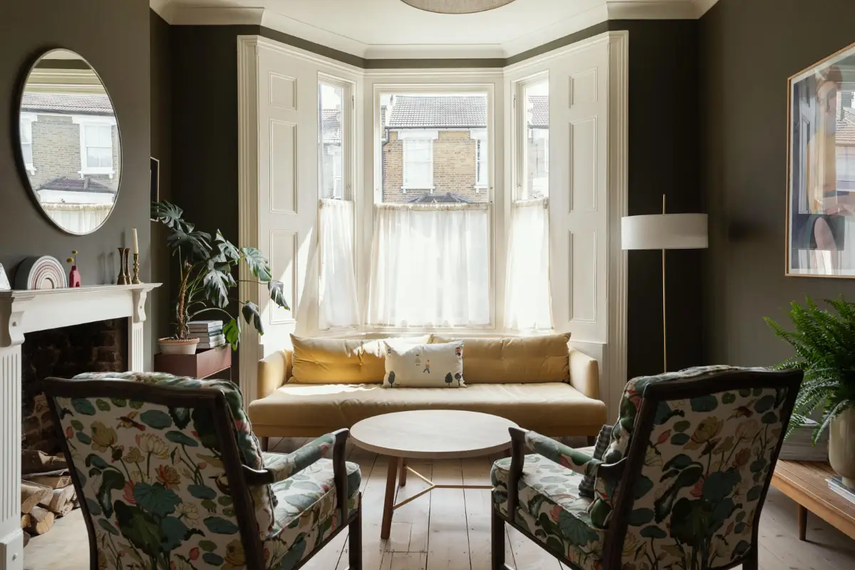 An Olive Green Sitting Room in an Extended Victorian Family Home 1 renovated-extended-victorian-house-south-east-london-nordroom