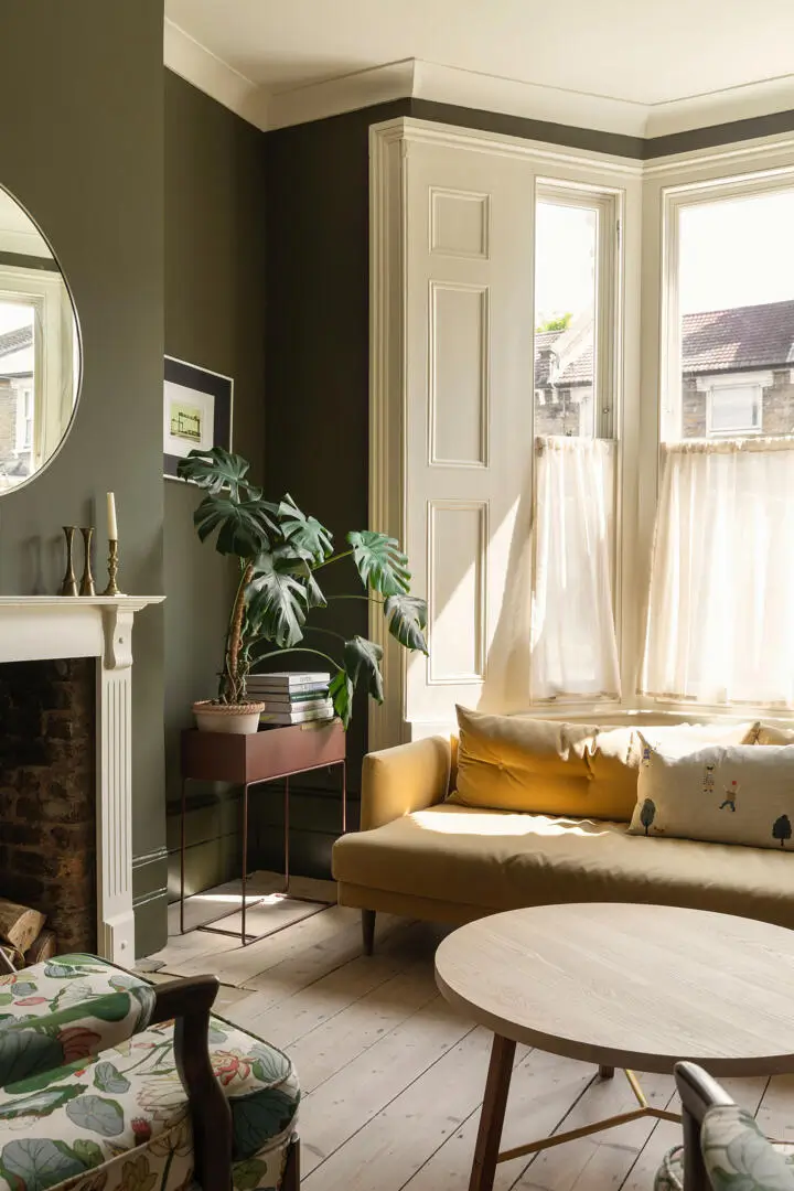 An Olive Green Sitting Room in an Extended Victorian Family Home 2 renovated-extended-victorian-house-south-east-london-nordroom