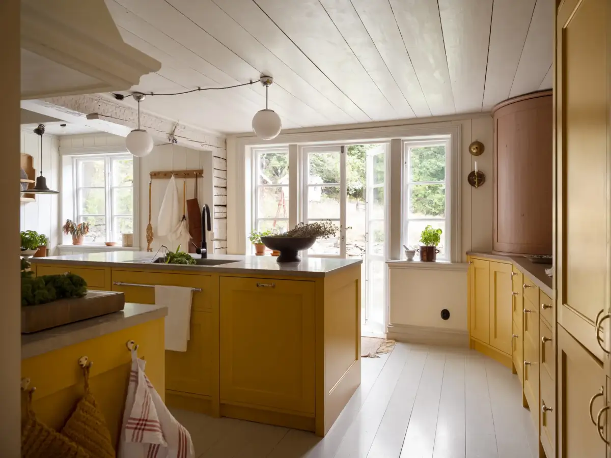 A Yellow Kitchen and Colorful Joinery in a Carefully Restored 1856 Swedish Country House 13 yellow-kitchen-historic-character-renovated-19th-century-home-sweden