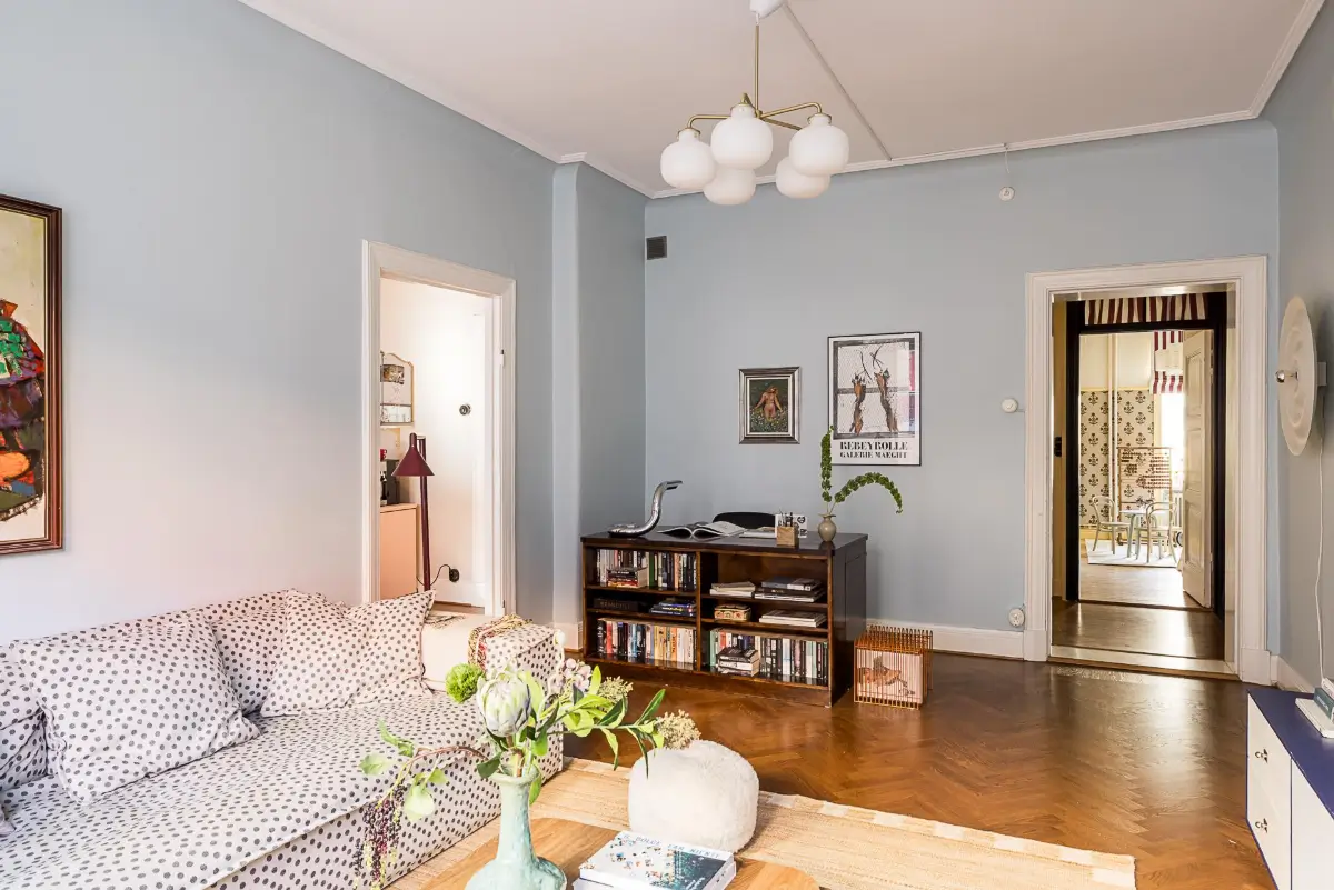 Before & After: A Warm Color Palette and Built-In Bookshelves for a Swedish Home 7 before-and-after-warm-cohesive-color-palette-renovated-turn-of-the-century-apartment-nordroom