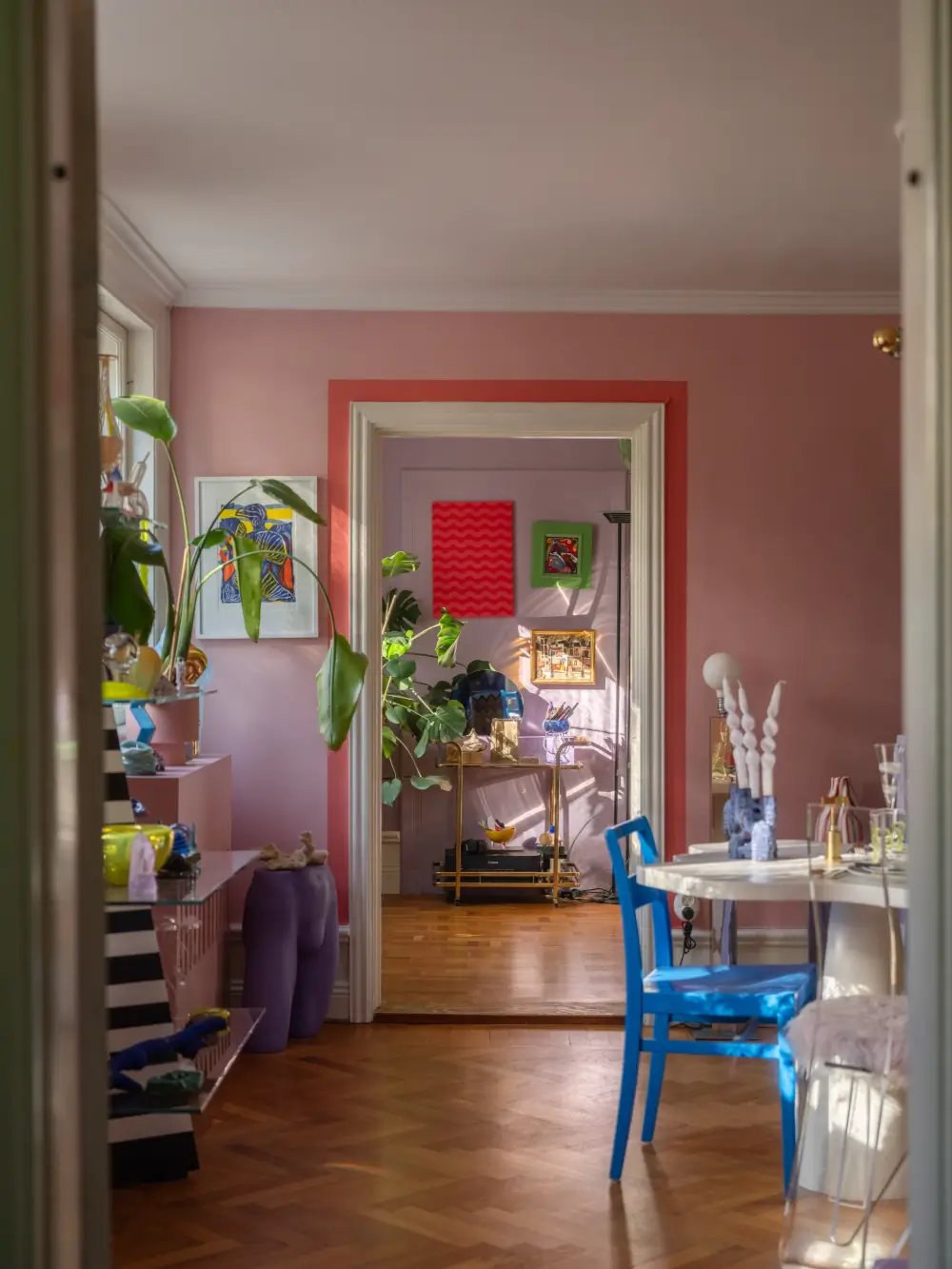 Colorful and Playful Interiors in a Unique Swedish Villa Apartment 21 bold-colors-artsy-furniture-apartment-early-20th-century-manor-house-sweden-nordroom