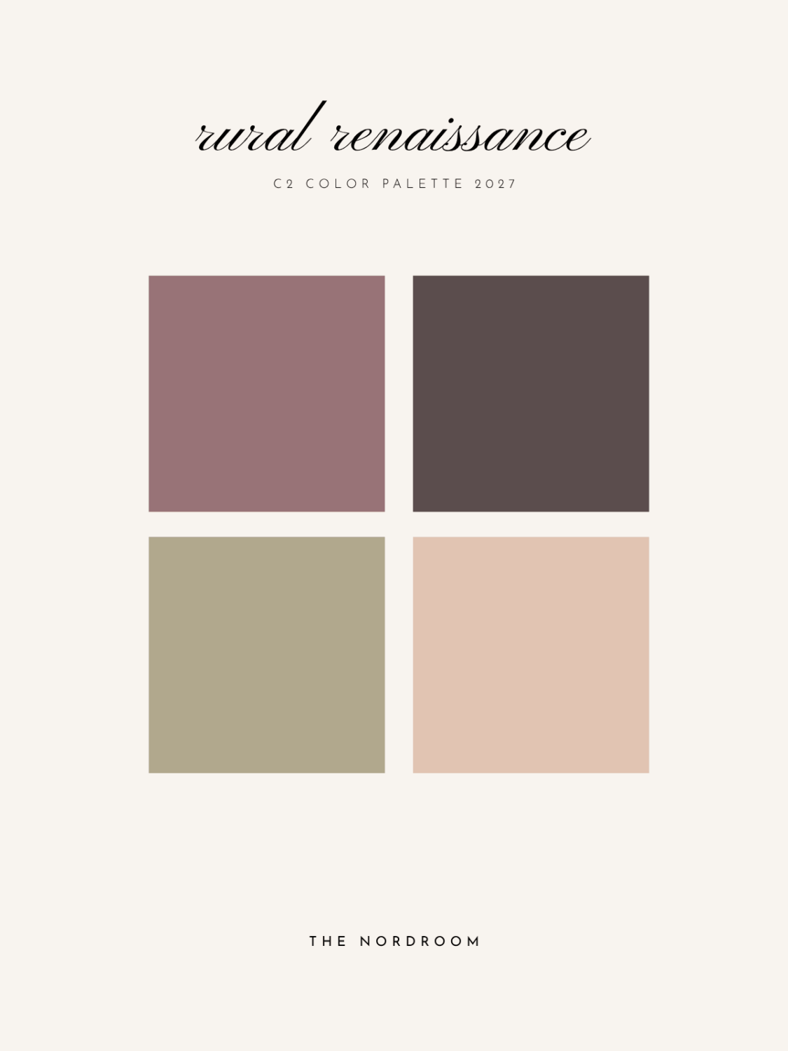 C2 Paint’s Color of the Year 2027 Is Pueblo, a Lovely Shade Between Pink and Terracotta 7 c2 rural renaissance color palette nordroom C2 Paint’s Color of the Year 2027 Is Pueblo, a Lovely Shade Between Pink and Terracotta