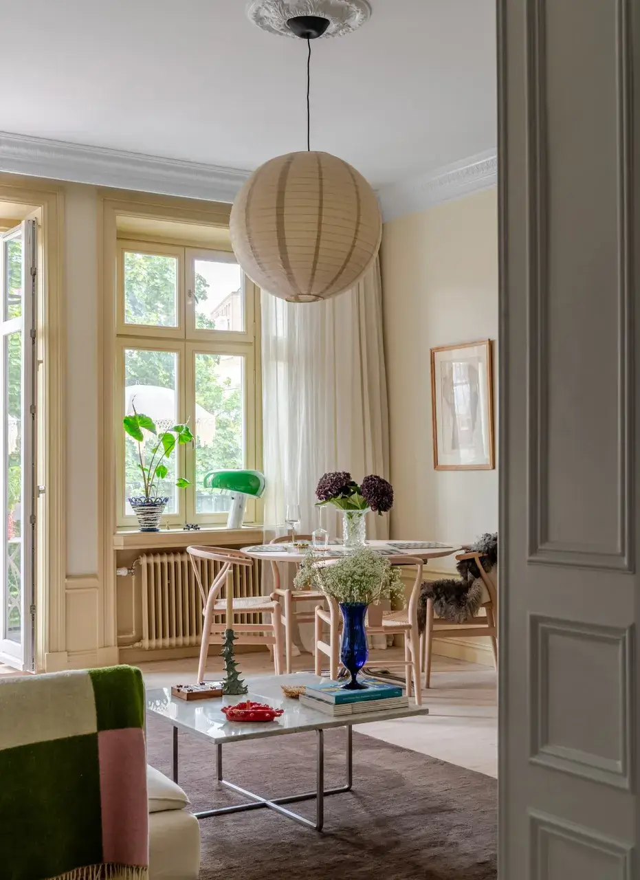 A Serene Palette with Red Pops of Color in an Early 20th-Century Apartment 14 soft-color-palette-red-accents-1912-apartment-stockholm